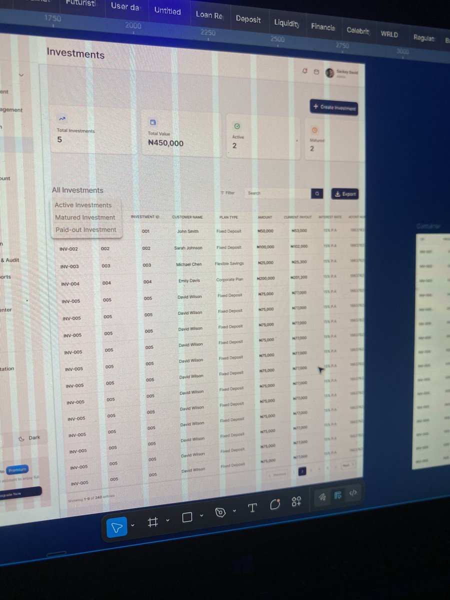 iamsackey01's tweet image. Just designed an Investment Management Page — helping users create, track, and manage investments with ease.

Simple. Clear. Actionable.

#ProductDesign #UXDesign #Fintech #UIUX