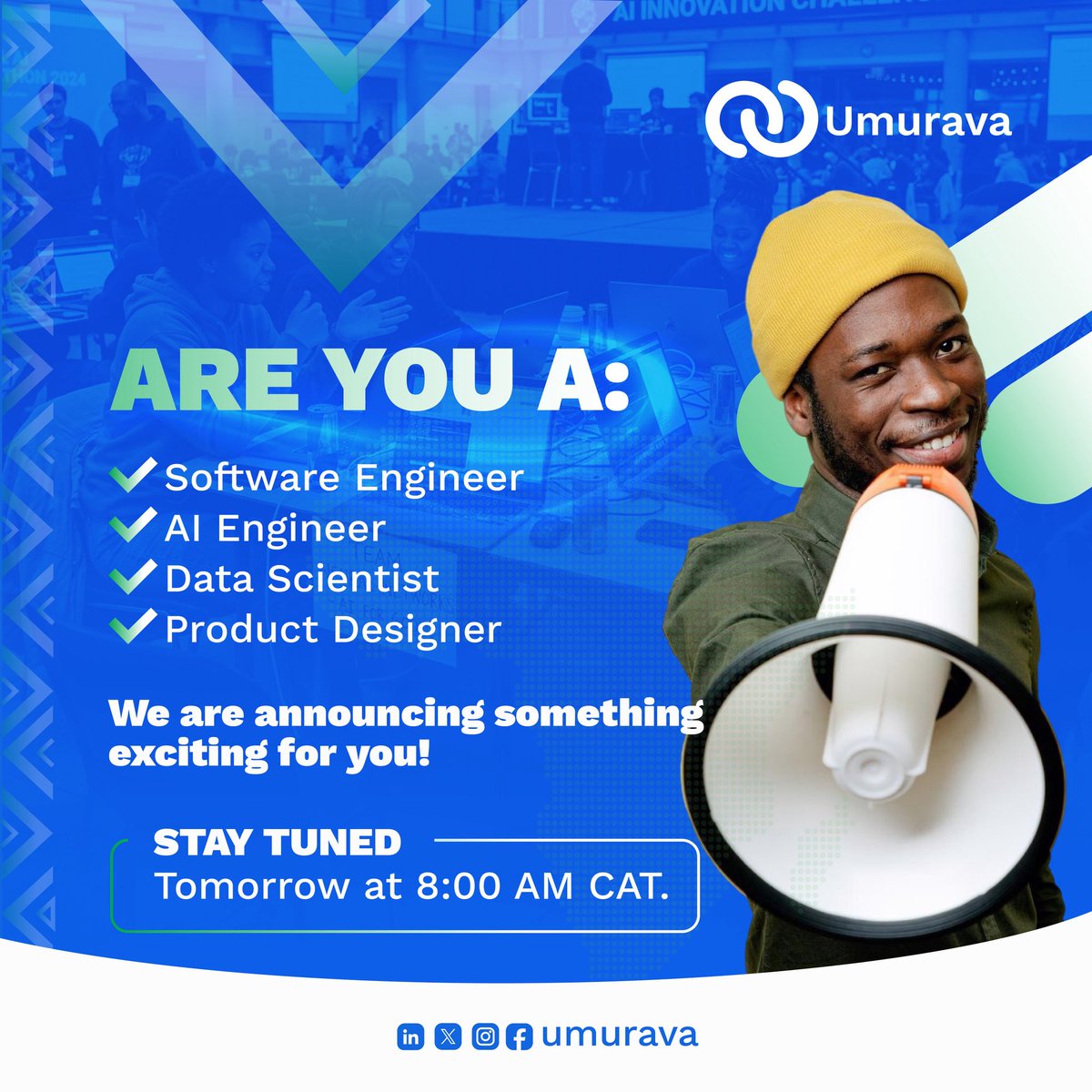 Jobra__'s tweet photo. Something exciting is coming for tech professionals 🤩
Software engineers, AI engineers, data scientists, and product designers, get ready to showcase your skills and earn prizes!
Stay tuned tomorrow at 8:00 AM.
#Umurava2026 #TechTalents #CareerGrowth https://t.co/pqwZELm9xl