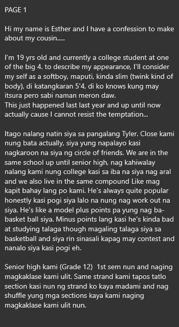 AlterOfan83223's tweet photo. Straight Cousin na may Plano sa kanyang Gay Cousin

Pages 1-2
Sender: Esther 

#ConfessionOfanAlter870
#Incest https://t.co/M6ESQheQID
