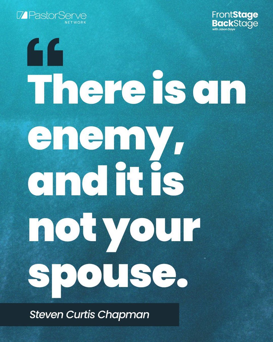 Our fight is not against flesh and blood (Eph 6) … Rather than battle each other, be encouraged to stand firm in Christ together! 
#MarriageInMinistry #StevenCurtisChapman #MaryBethChapman #ChristianMarriage #MarriageAdvice #PastorLife #MinistryLeadership #FaithAndMarriage