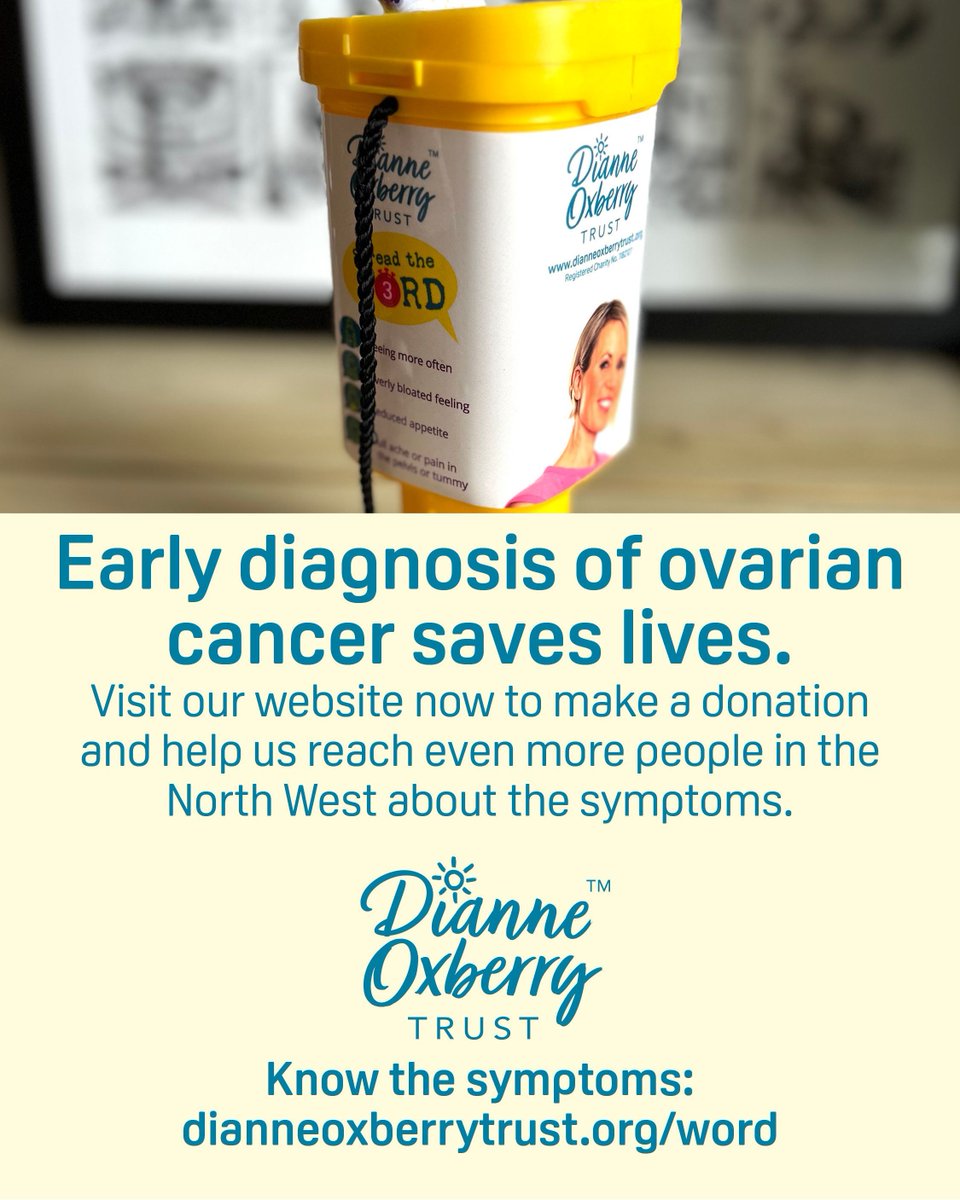We want to see a future where no-one in our region - or beyond - dies of ovarian cancer.

If you'd like to make a donation that could help to save lives in the North West by spreading the word, please visit our website now at dianneoxberryrtrust.org/donate