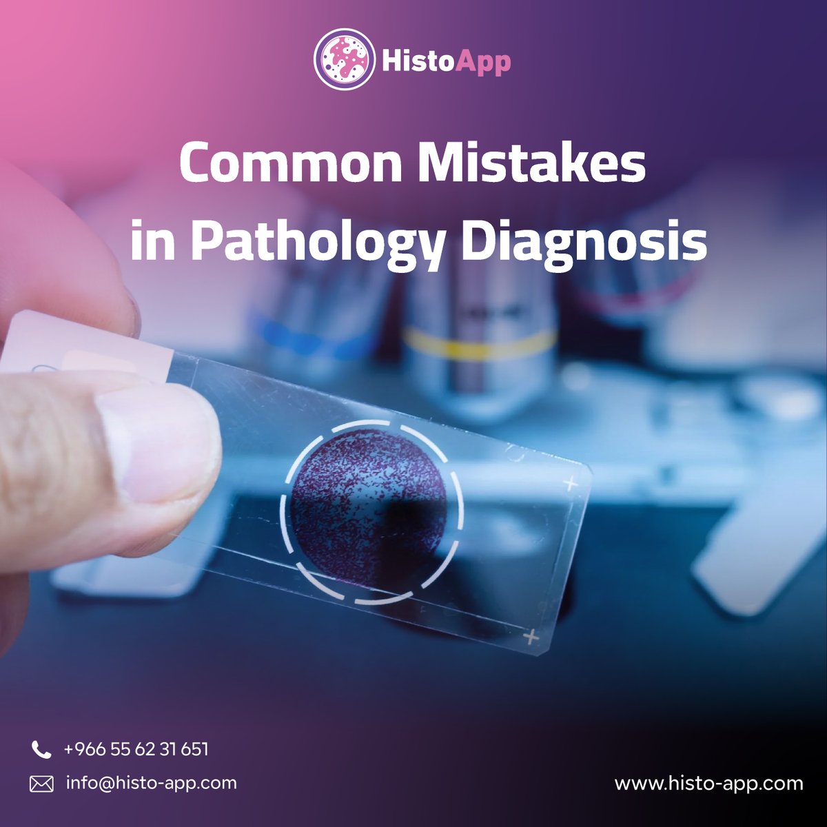 HistoAppsa's tweet photo. Common Mistakes in Pathology Diagnosis 🔬

Mistake 1: Poor sample quality ⚠️
Solution: Implement a sample tracking system  and monitor slide quality from the start to ensure accurate results ✅

#HistoApp2026 #SampleQuality #SampleTracking #DiagnosticAccuracy https://t.co/zcDPNAkKBz