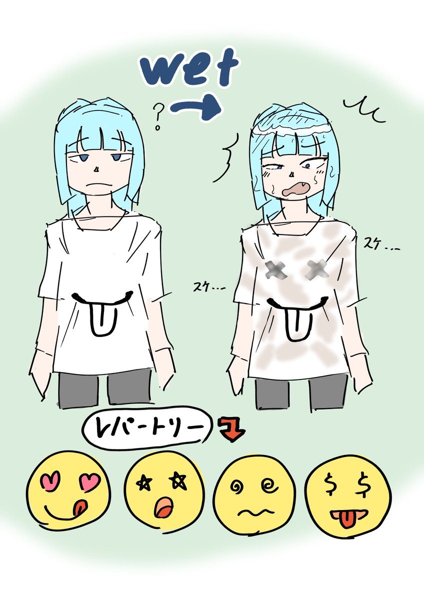 koudeipenguin's tweet photo. ニップレスが濡れ透けて顔文字になるTシャツ
罰���ームとかで流行ってくれないですかね？ https://t.co/jqRiu1XuVX