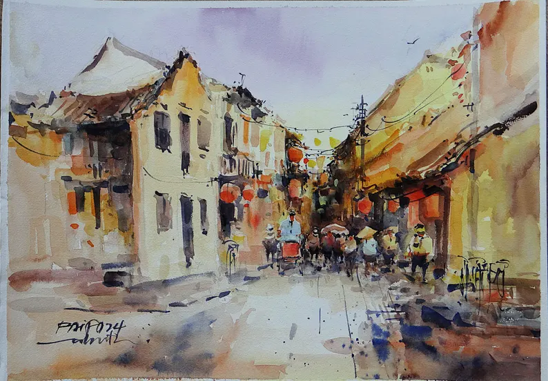 elementsdeco's tweet image. Hoi An Lanterns Watercolor Painting Original - Vietnam Wall Art, UNESCO Heritage town #Vietnam #atmosphere #watercolorpainting  authenticbyclaire.etsy.com/listing/431248…