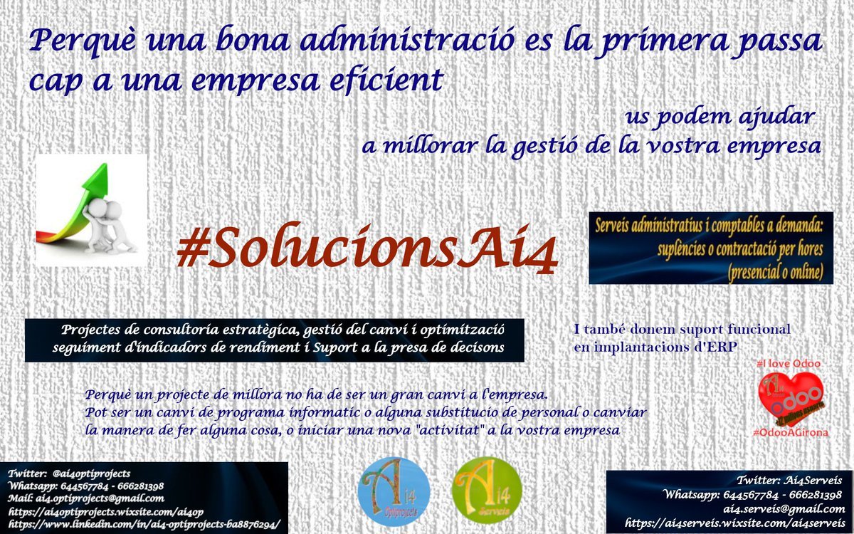 ai4optiprojects's tweet photo. Una bona administració es la primera passa per a una gestió eficient.
#AdministracióEficient, #AdministracióDigital #TransformacióDigital, Eliminem papers i burocràcia que no aporta valor #GestioDocumental
#SolucionsAi4 https://t.co/Bmgo4WxtyC