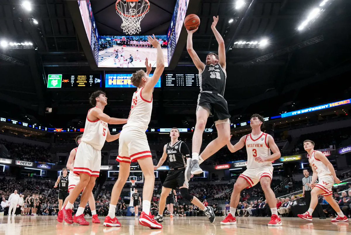 KyleNeddenriep's tweet photo. What a game. Parke Heritage-Westview could have been a 7-game series. On a Class 2A thriller that was not decided until the ball bounced three times off the rim at buzzer. https://t.co/yDiVSkPssG https://t.co/qlDLhSpqRb