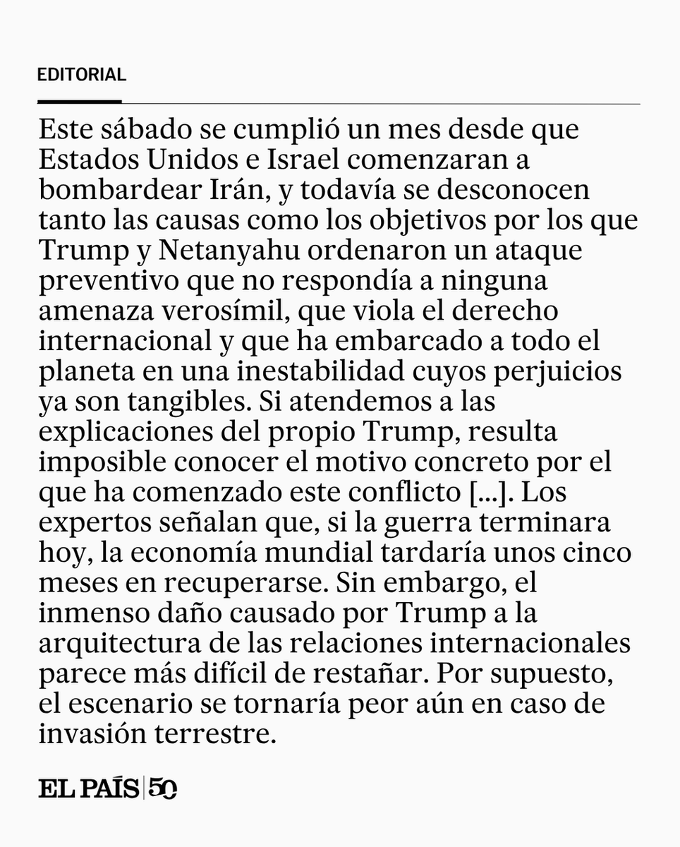 EDITORIAL | 'Un mes de guerra sin sentido' social.elpais.com/0148m2