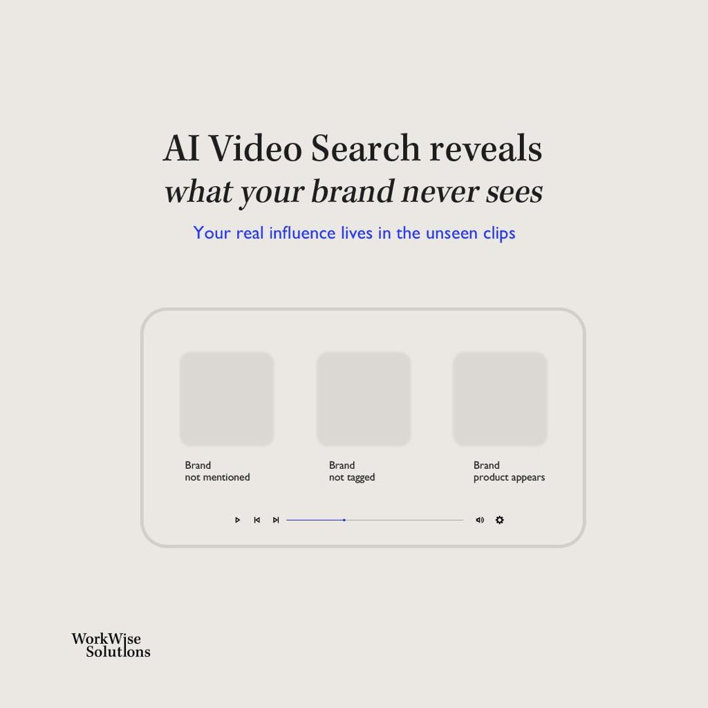 sa_workwise's tweet photo. AI video search is redefining how brands measure influence.
It tracks every moment your product appears- even with zero tags.
If you’re not tracking it, you’re missing half your visibility.

Follow WorkWise for AI-powered brand insights.

#AIMarketing #VideoSearch #PremiumBrands https://t.co/jymUFenuqX
