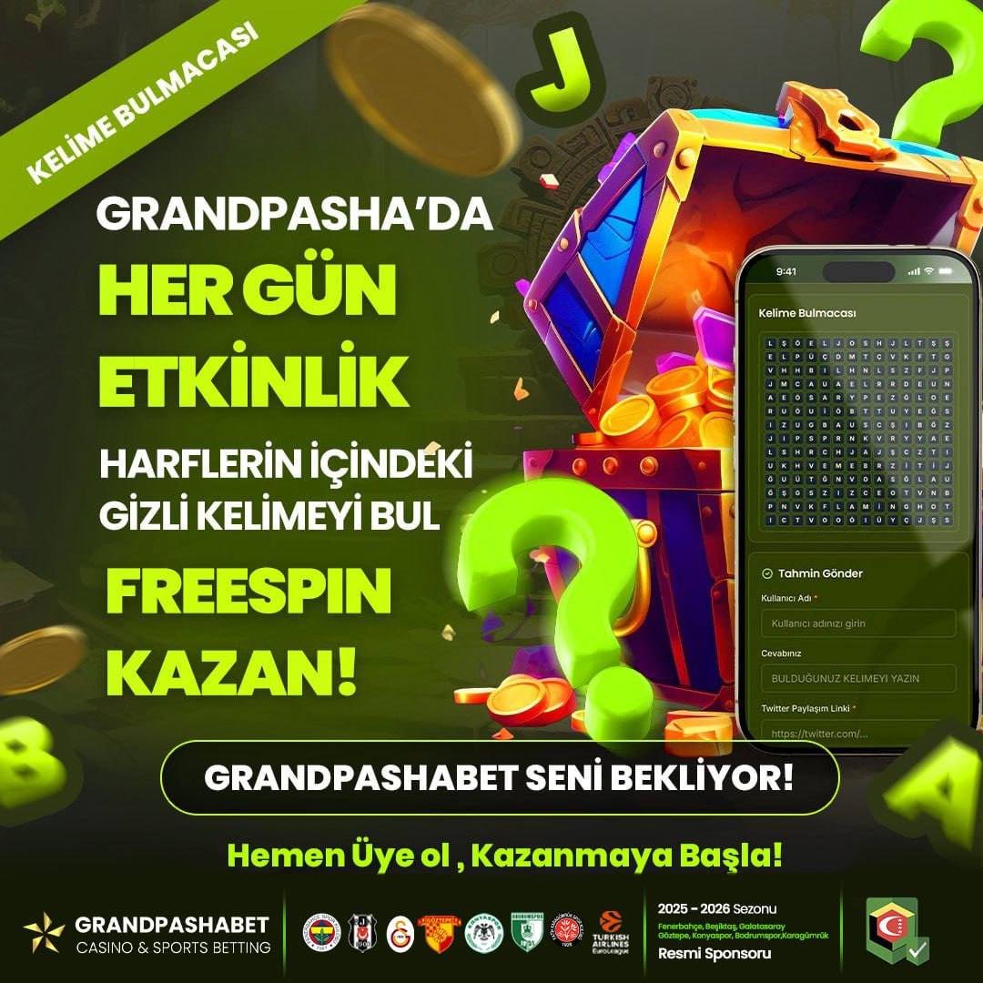 🚀 #Grandpashabet ile büyük fırsat!

Yeni hesap açanlara Deneme Bonusu veriliyor.

🎰 300 Freespin fırsatı
⚽ Canlı bahis heyecanı
💎 Özel promosyonlar
Şimdi Grandpashabet ile kazan!
cutt.ly/Grand2026

#denemebonusu