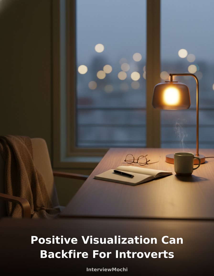 InterviewMochi's tweet photo. Visualizing yourself crushing the interview may actually backfire.

Introverts who rehearsed positive outcomes felt *more* anxious when things went sideways — the mental image shatters.

Practice the process, not the highlight reel.

https://t.co/4HoSz67wJg

#InterviewPrep #Introve...