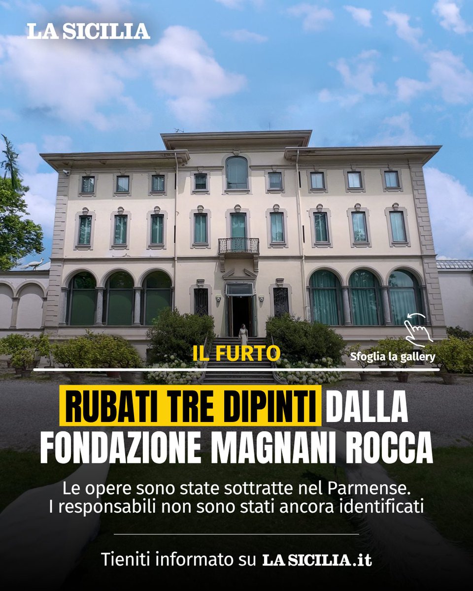 lasicilia's tweet photo. Clamoroso furto nel Parmense 🎨⚠️

Tre opere di enorme valore sono state rubate dalla Fondazione Magnani Rocca di Mamiano: "Les Poissons" di Renoir, "Natura morta con ciliegie" di Cézanne e "Odalisca sulla terrazza" di Matisse. Il colpo risale alla notte tra il 22 e il 23 marzo e i responsabili non sono stati ancora identificati