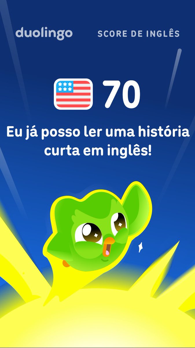 masrua's tweet photo. Meu Duolingo Score de inglês é 70! https://t.co/JUf28HCMUd
