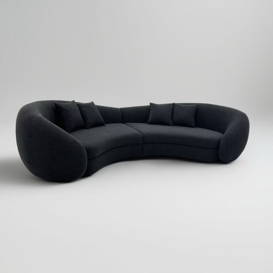 akommodation's tweet image. This modern Italian-style minimalist curved sofa features a smooth, curved design that conforms to the human body’s curves, providing an enveloping feel. 

It is a perfect blend of aesthetics and functionality for modern home decor! 

#akommodation #furnituredesign #sofadesigns