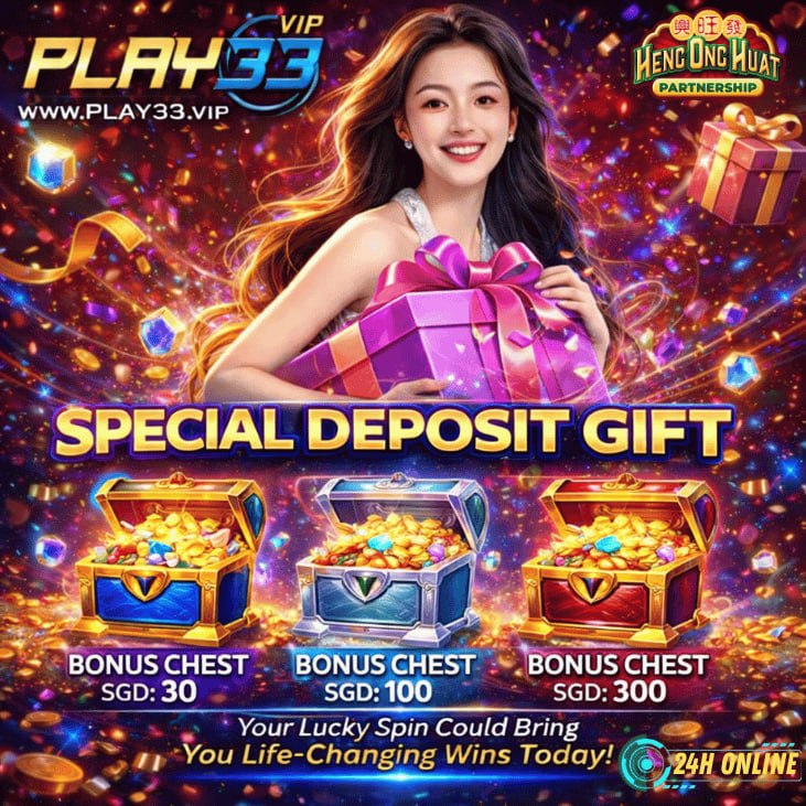 play33vipsg's tweet photo. Google search : PLAY33VIP      
Website : https://t.co/vNVNWgmTdl

Special Deposit Gift — Unlock Chests &amp; Win Big 🎁
Mini Bonus Rewards For Everyone 💰
Upgrade To Big Rewards And Win More 🔥

#Play33 #HuatAh #SingaporeGaming #HariRaya #LuckAndProsperity #Play33VIP https://t.co/3XoOAv7oa7