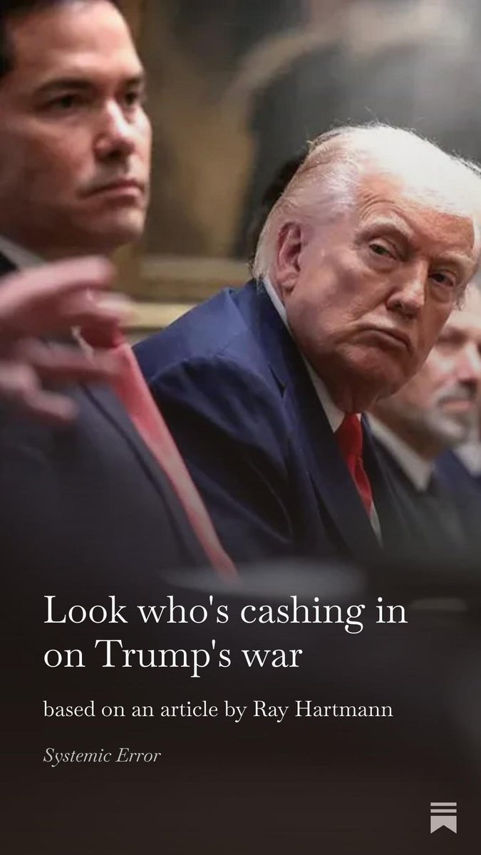 PaulStSmith's tweet photo. Look who's cashing in on Trump's war
https://t.co/vGN0svt0sc https://t.co/cppnl8sF2n