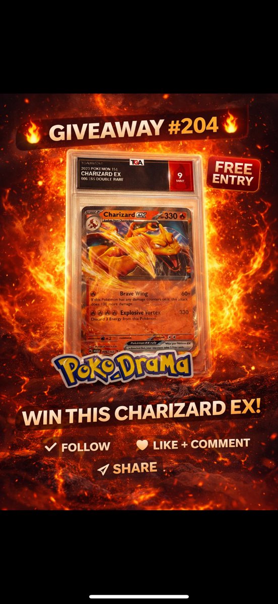 Pokemon__drama's tweet photo. 🚨giveaway #204🚨

1. Follow me
2. Repost 
3. Like 

Bonus entries:
1.Tag friends, every friend is 1 entry
2.Sub to my YouTube channel is 10 entries, comment below proof

https://t.co/cxx3ojd4bi

Winner selected Sunday 4/05/26

Must claim in 24 hours

Giveaway: open to US & international! International covers shipping US covers half shipping, must be 18+ or have parent’s permission to enter, open on my Instagram, Bluesky & X/Twitter accounts, so triple your chance & enter on all 3!