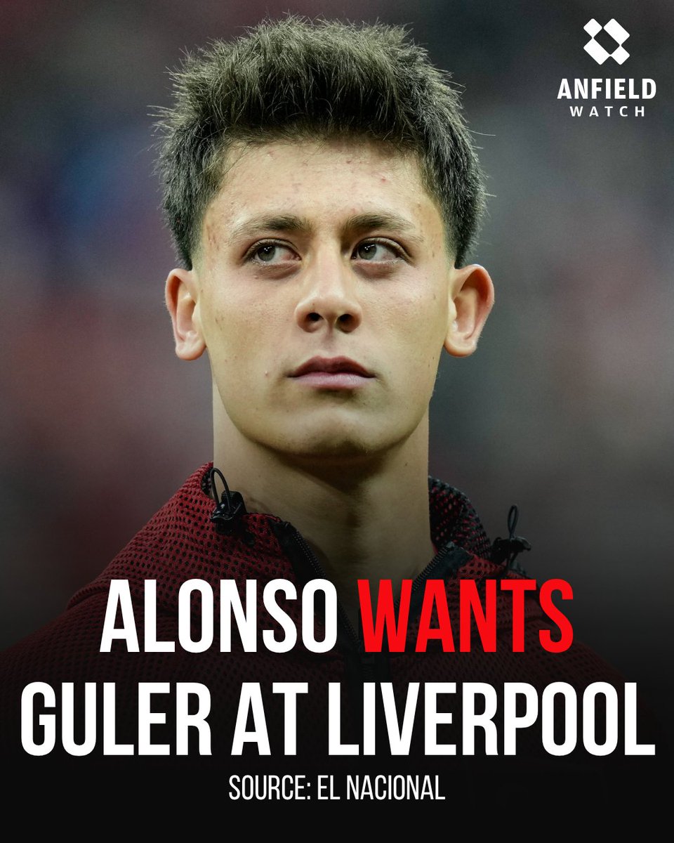 AnfieldWatch's tweet photo. Xabi Alonso reportedly wants to make Arda Guler his first signing at Liverpool ๐ https://t.co/Ap8AqCtAWM