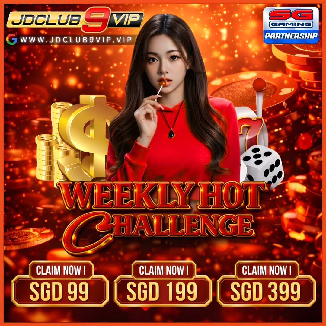JD9VIP's tweet photo. Google search : JDCLUB9VIP     
Website : https://t.co/SviQaiQ3ly

🔥 WEEKLY HOT CHALLENGE 🔥
Big rewards are waiting for you! 💰
Choose your bonus &amp; start winning today 🚀
👉 Claim now: SGD 99 / 199 / 399

#JDCLUB9VIP #JDCLUB9VIPSG #singaporeviral #SingaporeNews #SGGAMING https://t.co/8B9cwtcpjE