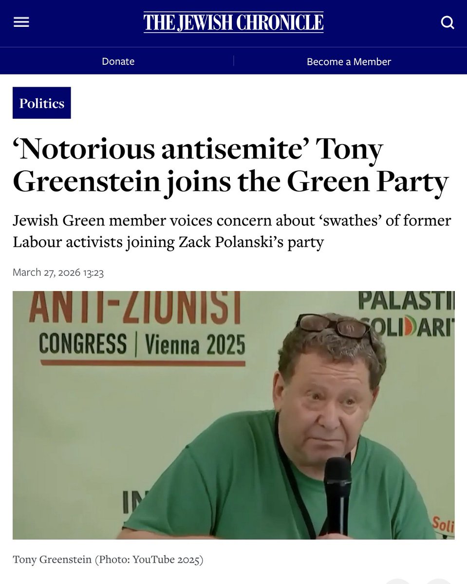 HannahStasi's tweet photo. 🇬🇧🟢 Les #Verts britanniques accueillient désormais tous les remugles #antisémites dont le #Labour ne veut plus. Ici Tony #Greenstein, viré du #Labour sous #Corbyn (!!!) pour "comportement abusif". Photo prise l'année dernière lors de l'infamous 1er Congrès juif antisioniste. 👇 https://t.co/maxSU7UFLV