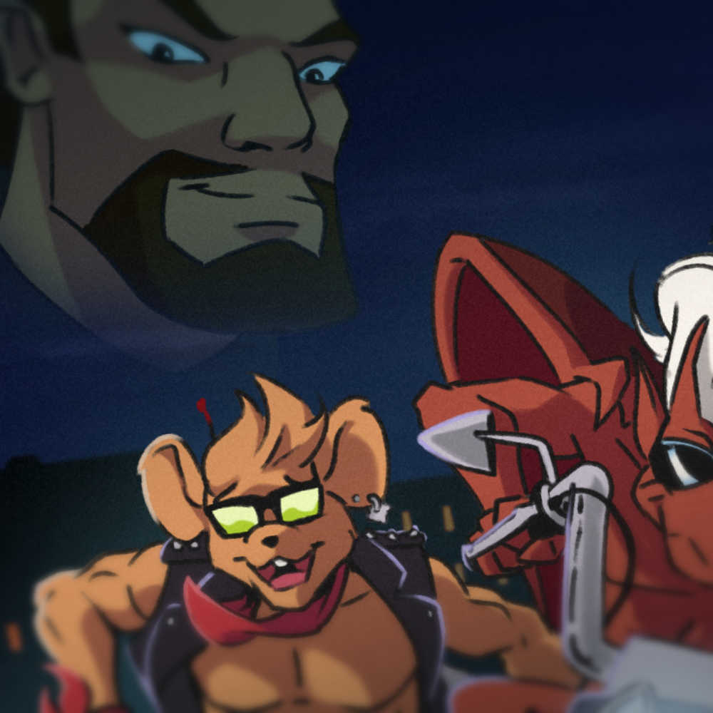 ARTooNooREF's tweet photo. [preview]
Illustration for a fanfic crossover of Biker Mice from Mars and Gargoyles.

➡️ Full on my other socials. https://t.co/m5ltaRaAi9