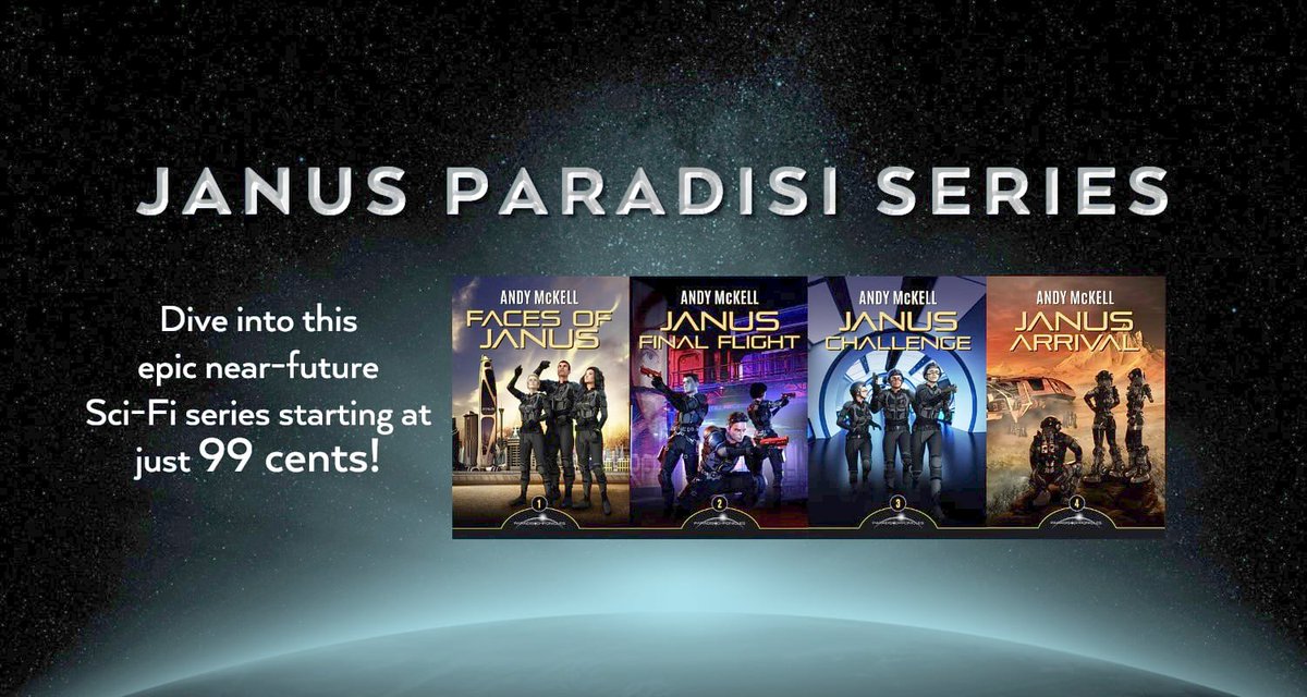 AndyMcKell's tweet photo. My novel "Faces of Janus" is available until end April for only 99c!
A great introduction to the Paradisi Chronicles shared universe
https://t.co/79GnXnPCCU https://t.co/oVkbzyoMz8