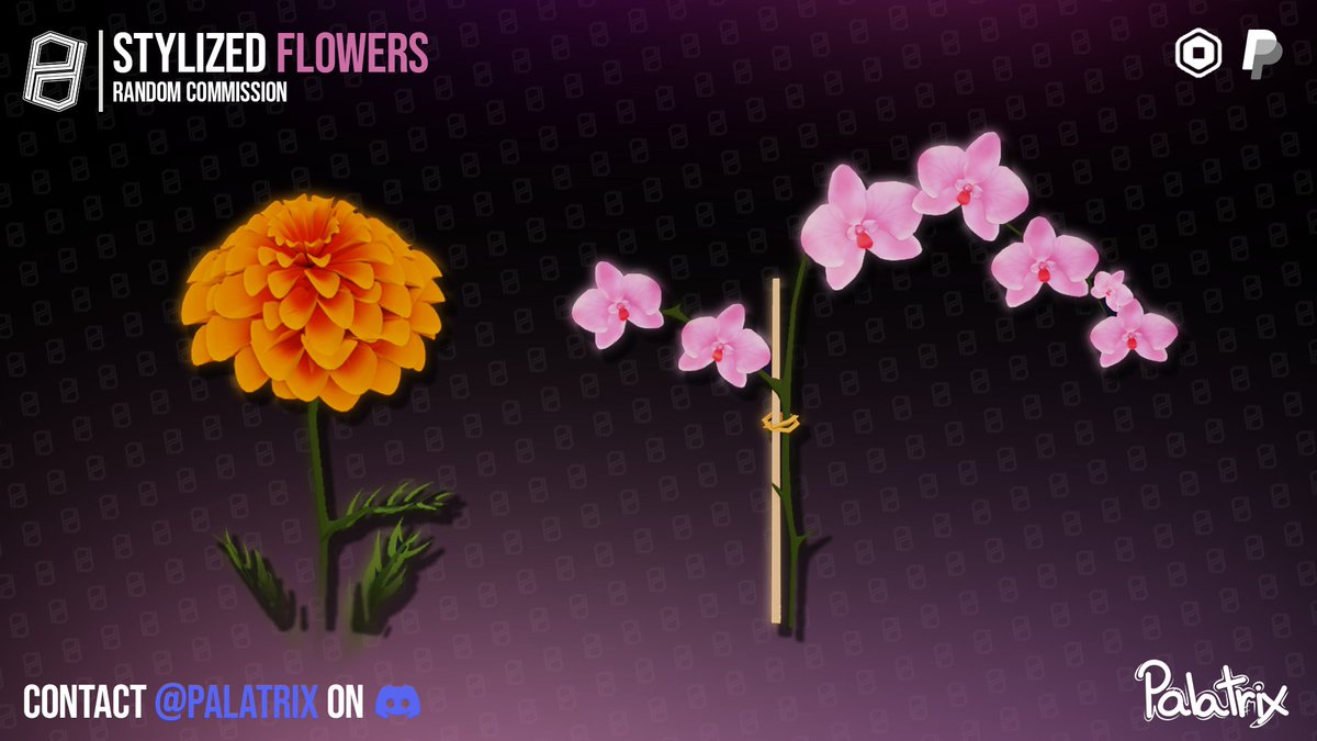 PalatrixIsTaken's tweet photo. 🌟Stylized Flowers commissions for someone on discord!

#roblox #robloxdev https://t.co/wxoc5eJZhy