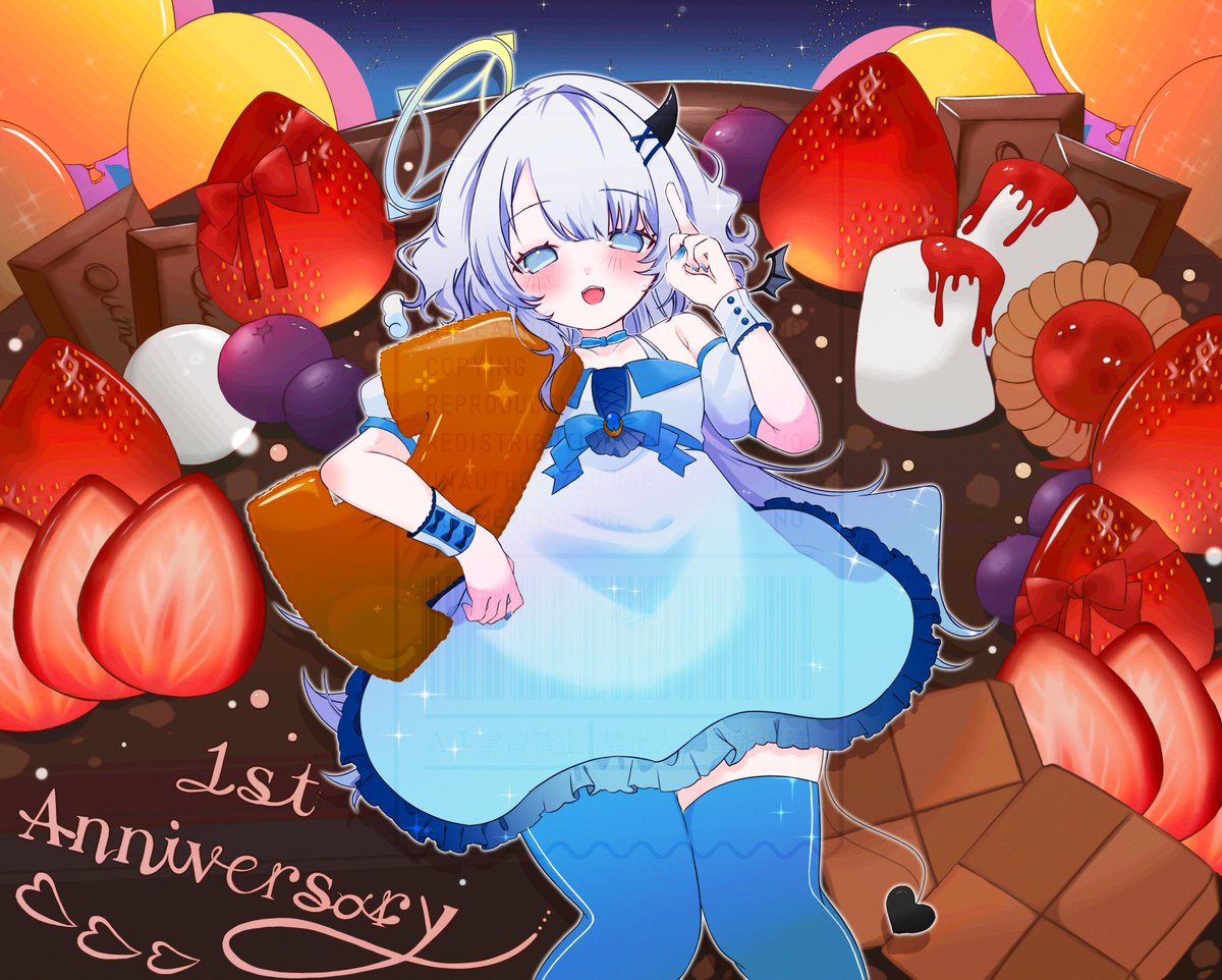 ◤￣￣￣￣￣￣￣￣￣￣￣￣◥ 

 💙Happy 1st Anniversary❤️

　　　これからの未来も

　　　楽しい日々を君と

　　　過ごせますように.

◣＿＿＿＿＿＿＿＿＿＿＿＿◢