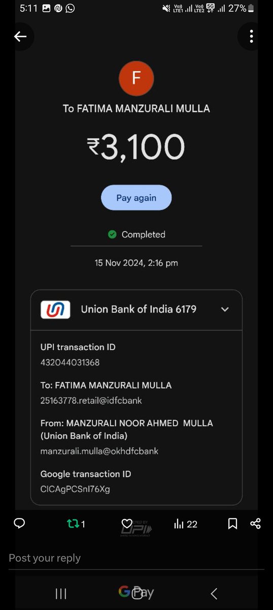 ManzuraliMulla's tweet photo. @IDFCFIRSTBank  @RBI @RBIsays @cpgrams @DFS_India  I was informed my wifes loan acc ending with 7065 and I was informed by Manish Kumar I will get noc in January,  still not recd and my wife is still getting msgs. https://t.co/2xWjiVrKzQ