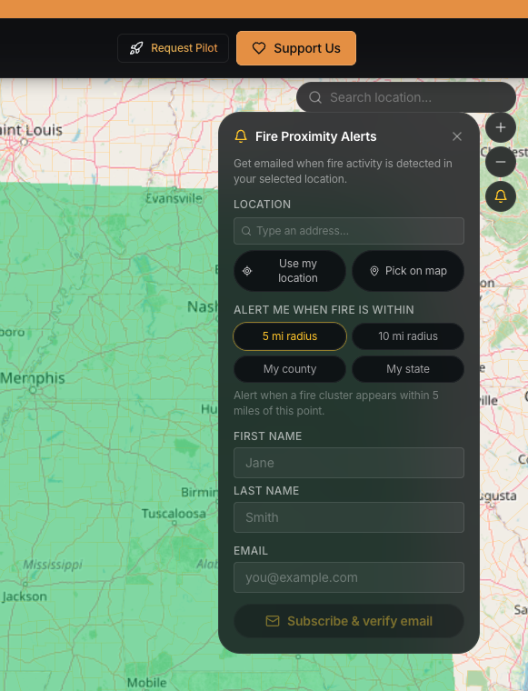 bridge_rpf's tweet photo. Fire activity detected and tracked in Okfuskee County, OK. 
FLARE monitored signal persistence, confirmed the event &amp; issued alerts during active conditions.
Users can now subscribe to proximity-based alerts: 
• Location/county/state 
• Custom radius alerts (5-10 miles) https://t.co/6Q9rKSNW7j