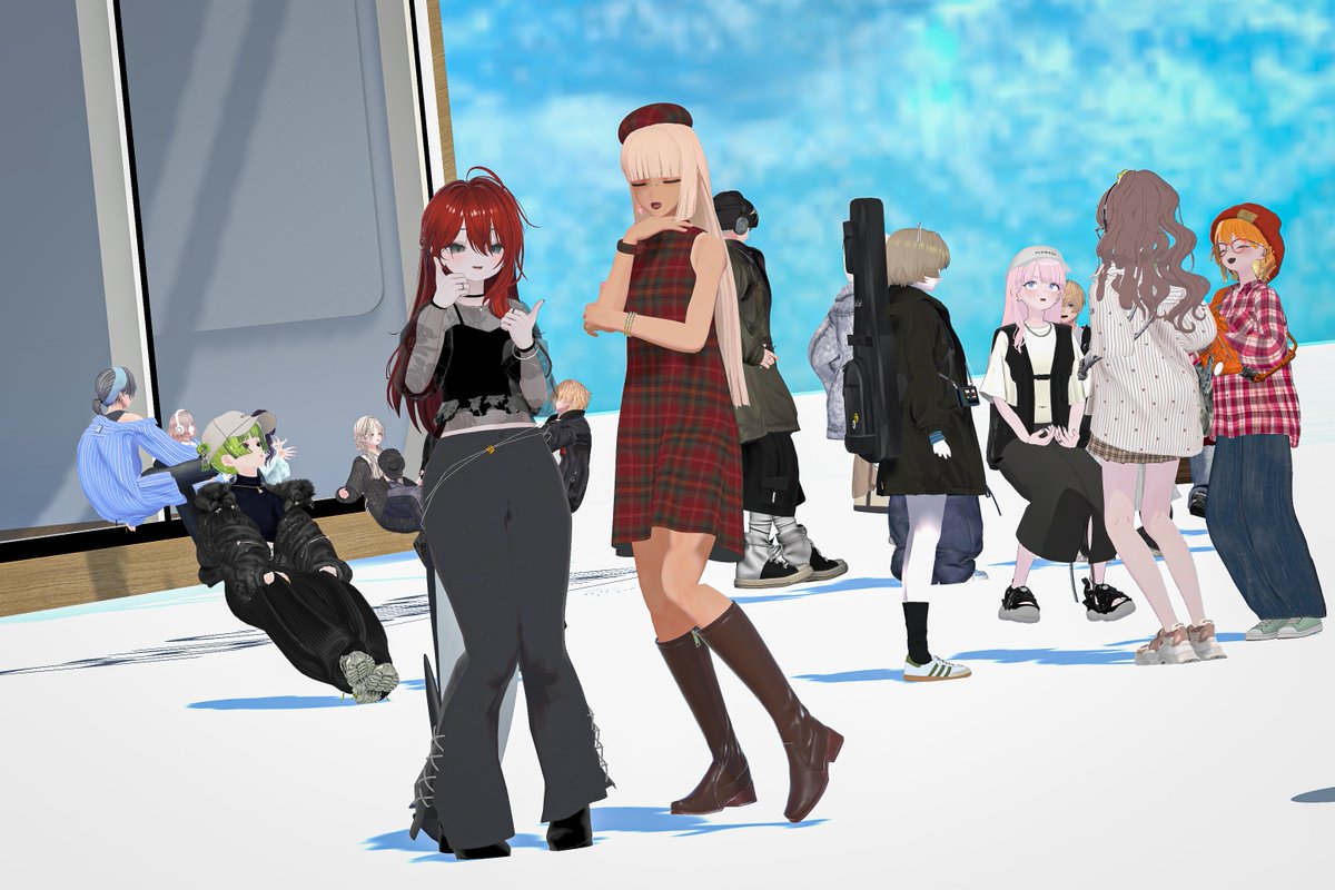 okgoldvr's tweet photo. For the anniversary of the #ReaClo realistic fashion meetup, the theme was just "Real Clothes"👗 I scanned my favorite IRL plaid shirts at work, and made it tileable for this chique l00k🌸 I used a cloth simulation to fit the dress, maintaining the sideseam! #リアクロ集会 #vrchat https://t.co/YNEo7J61fZ