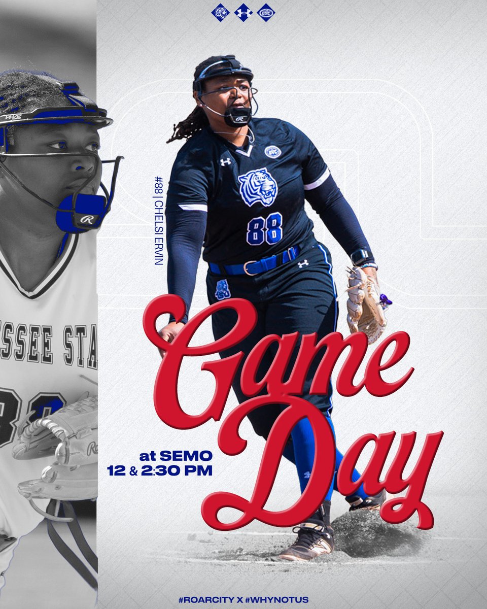 TNStateSoftball's tweet image. 𝙂𝘼𝙈𝙀 𝘿𝘼𝙔

Tune in as TSU wraps up the series against SEMO!

🆚 SEMO
📍 Southeast Softball Complex | Cape Girardeau, MO
🕐 12 &amp;amp; 2:30 pm
📺 ESPN+
📊 TSUTigers.com

#RoarCity x #WhyNotUs