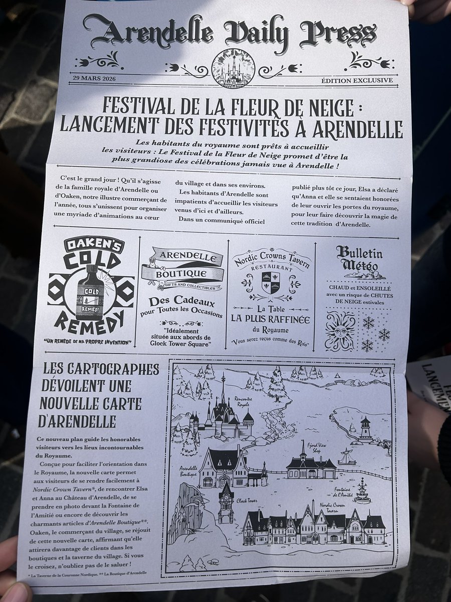 La gazette d’Arendelle distribuée spécialement pour l’occasion