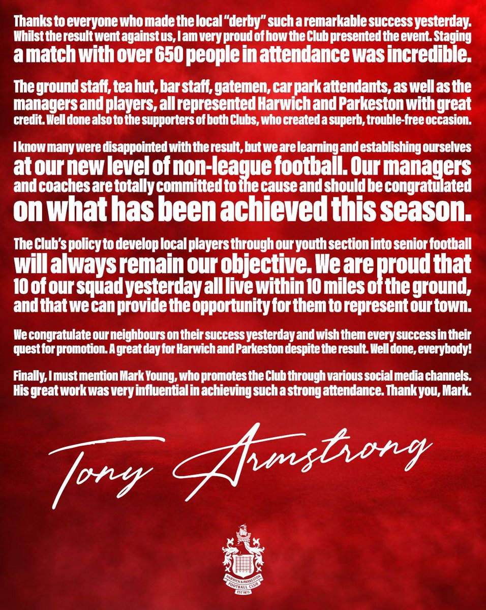 Harwich and Parkeston FC tweet media