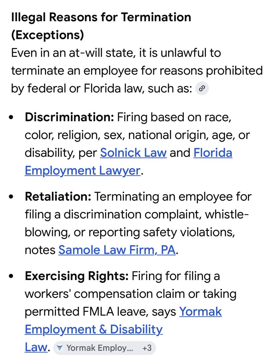 AshJakemom's tweet photo. @RoseVincent965 @nataliefparrish @OfficialGHFC @MauriceBenard @mbstateofmind I was a SVPHR for a large resort in Central Florida. We can fire you for anything except anything considered illegal including medical reasons. We can’t even terminate somebody for using drugs at work without offering them rehab first and holding their job till they complete it https://t.co/X5olMRlyck