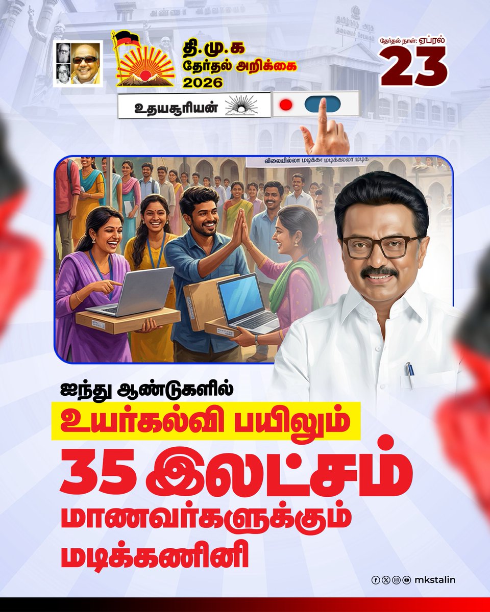 mkstalin's tweet photo. #DMKManifesto2026 #வெல்வோம்_ஒன்றாக! #VoteForDMK https://t.co/X7Dl2sFDJQ