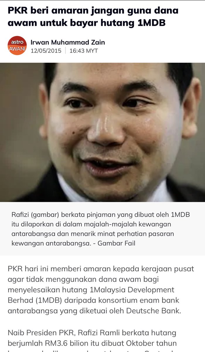 <a href="/amer7211/">Amer Hamzah</a> <a href="/Tok_Hang67/">Tok Hang</a> Tanpa Rafizi ceplos xbergaji 
Tanpa Rafizi Anwar xnaik PM 
Tanpa Rafizi kite xbleh jatuhkan 1MDB 
Ini semua fakta 
Ditolak ketepi sbb ceplos nak makan duit mafia