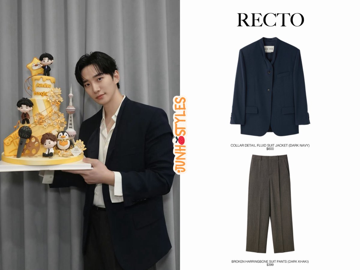 junhostyles_'s tweet photo. 260329 @dlwnsghek LEE JUNHO FAN MEETING IN SHANGHAI: ALWAYS
Recto: COLLAR DETAIL FLUID SUIT JACKET (DARK NAVY), $600
BROKEN HARRINGBONE SUIT PANTS (DARK KHAKI), $399
#이준호 #leejunho #ジュノ #李俊昊 #junhostyle https://t.co/2GtP0CasHx