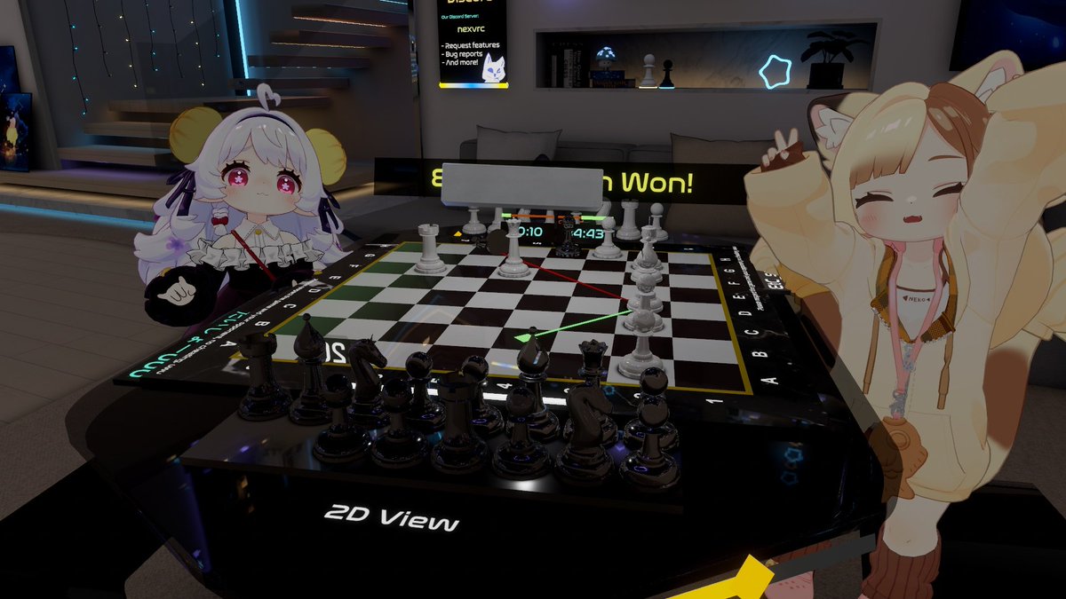 SOMO_VRC's tweet photo. 今夜はフレンドとチェス将棋やったー！
楽しかった！！✨
#VRChat #VRCチェス #VRC将棋 https://t.co/MzHskGurUa