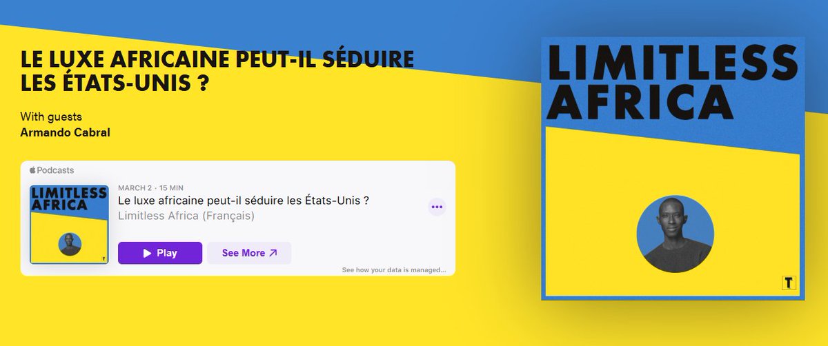 USAauCongo's tweet image. ➡️Pourquoi une marque de luxe fondée en Afrique choisirait-elle d’installer son siège aux États-Unis ?

Dans cet épisode de #Limitless Africa, Claude Grunitzky échange avec Armando Cabral, fondateur de Armando Cabral Footwear, né en Guinée-Bissau et aujourd’hui basé à New York.