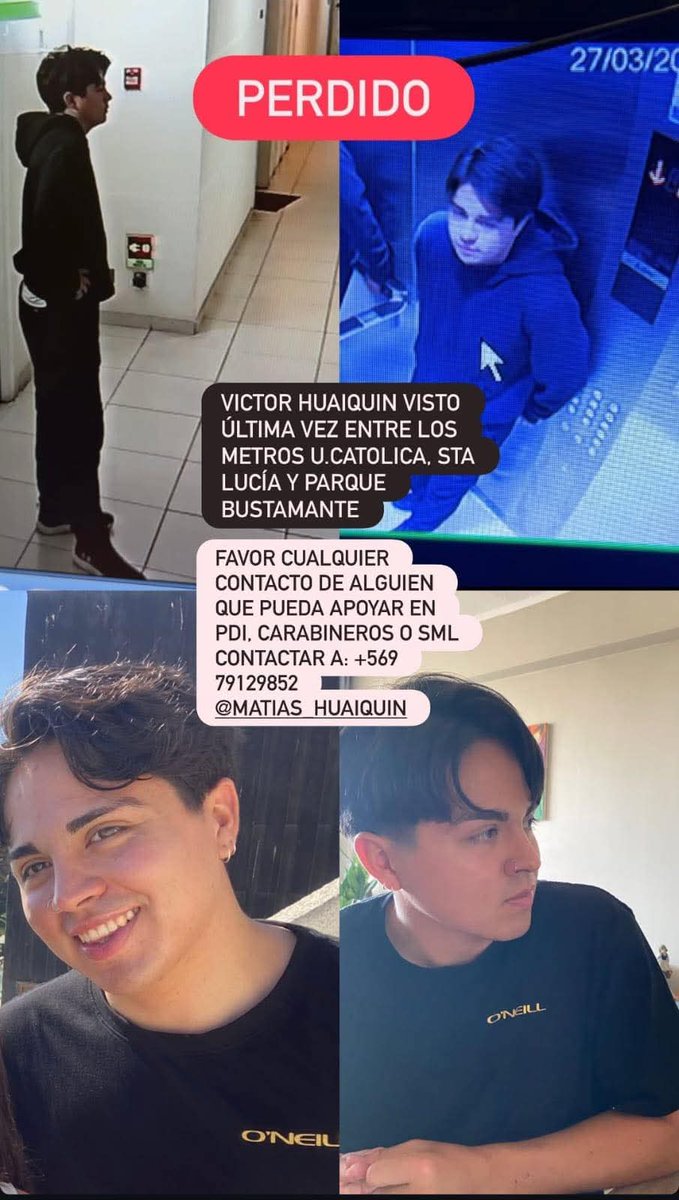 SANTIAGO  SE BUSCA A VICTOR HUAIQUIN 🙏🙏🙏