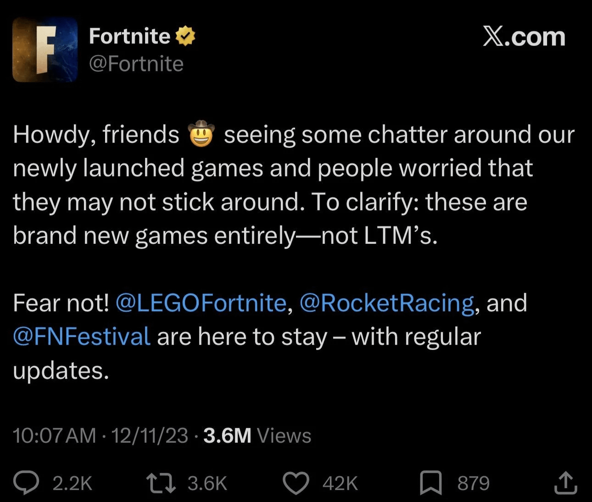 MurphDeoDoubleG's tweet photo. @Fortnite Why did you lie to us? Keep rocket racing! This is an outrage for you to promise us to keep that mode and then announce to remove it in Oct '26. @Fortnite https://t.co/8dEj6xLKuG