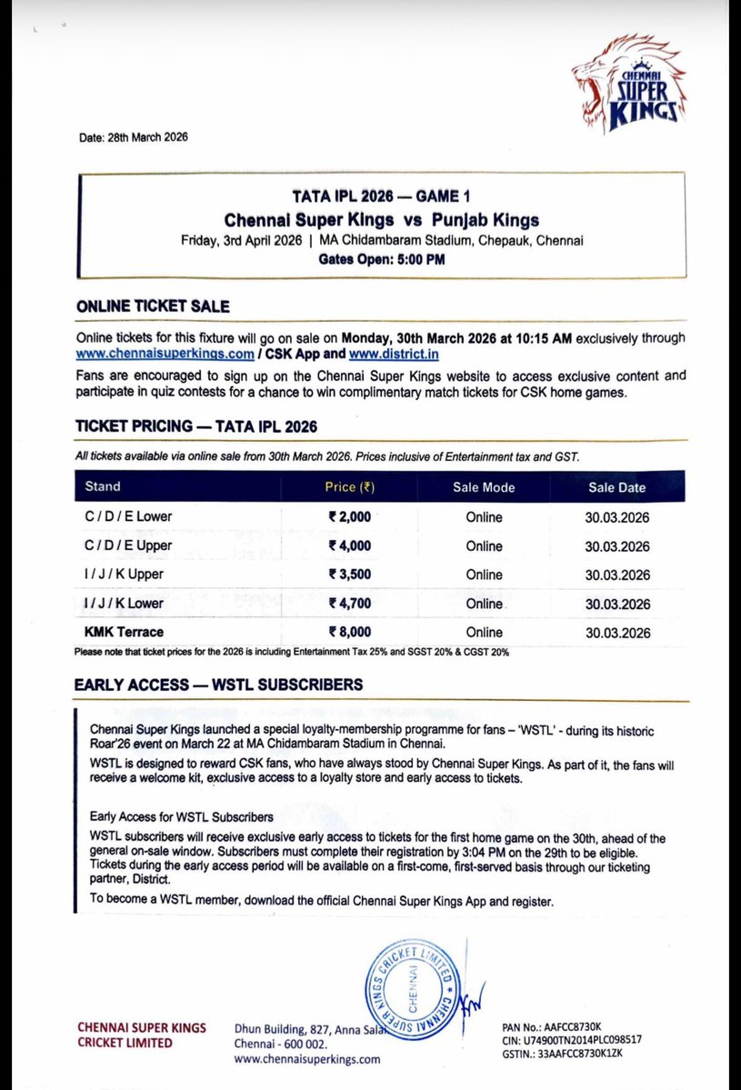 Cricket Tickets Update tweet media