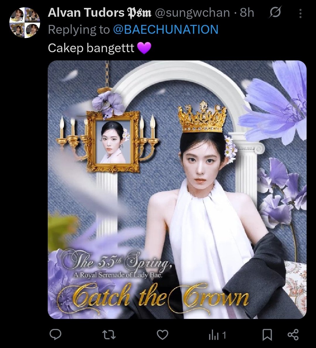 sungwchan's tweet photo. @BAECHUNATION To the woman who carries grace and kindness so effortlessly. May your day be as lovely as your soul. Happy birthday, Noona! ๐ @joohyu_
#35thSpringofLadyBae
#BiggestLoveForIrene
#์ฉ๊ธฐ๋์ฅ_์ฃผํ๋์์ผ https://t.co/saYDegBcgu