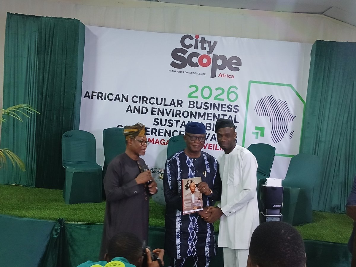 gideonsimo's tweet photo. Honoured to receive the Special Recognition Award at #AfCBC2026 by City Scope Africa. A shared win for the Retreasure community advancing #CircularEconomy &amp; #WasteToValue in Africa. Grateful for the platform, connections, and momentum toward scalable sustainability. 🌍♻️ https://t.co/WQg1fw6lfT