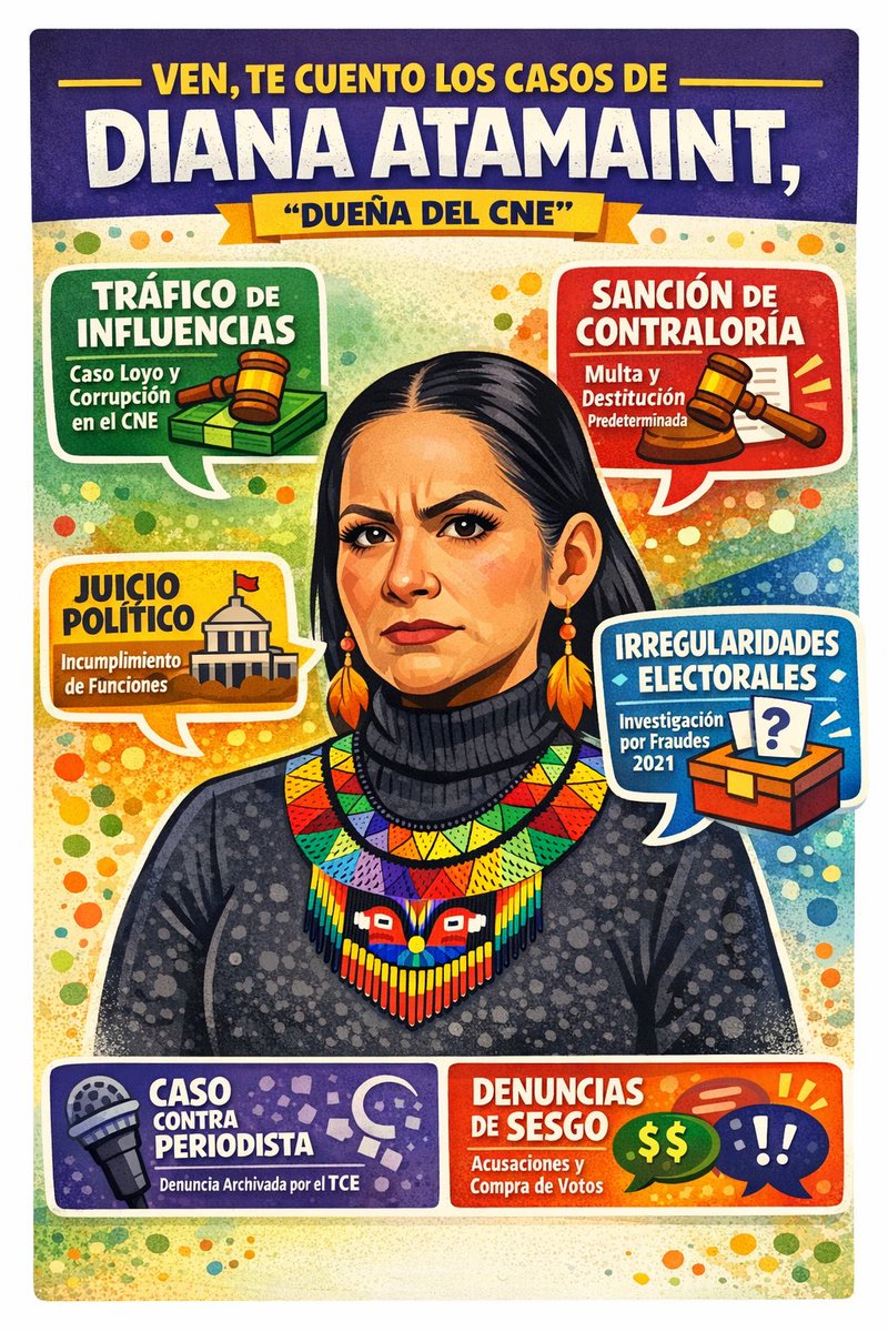 MonicaAlemanM's tweet image. VEN, TE CUENTO LOS CASOS DE @DianaAtamaint “DUEÑA DEL CNE”

#FenomenoNiñoDeCartón #CNE #Democracia #Ecuador

1/7 🧵👇