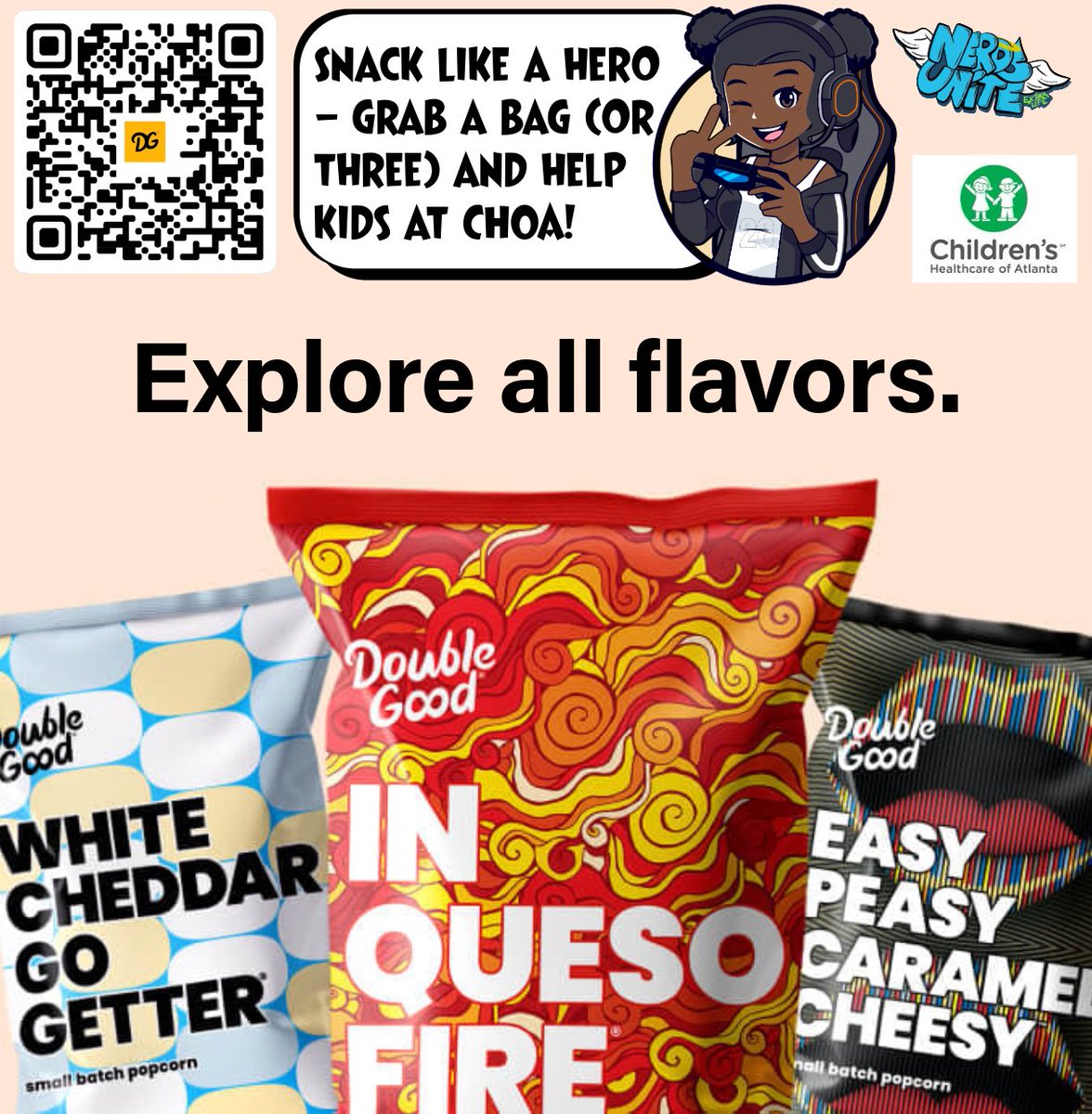 28savagedays's tweet photo. Popcorn for a purpose! Tons of delicious flavors and 100% of proceeds support my Extra Life fundraiser benefiting Children’s Healthcare of Atlanta. Grab a bag (or three!)
🔗 https://t.co/qL8sa4dTyt
#NerdsUniteExtraLife
#DoADoubleGood #DoubleGood https://t.co/WH9D7IvPIC