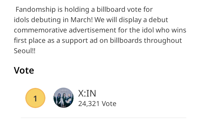 xin_voting_crew's tweet photo. [ #fandomship ]

Ready🥳
We won the April Debut Anniversary voting with 24,321 votes. Thank you to everyone who voted✨

🏆: Billboard advertisement 

#XIN #HYPER https://t.co/2lN660qpVL