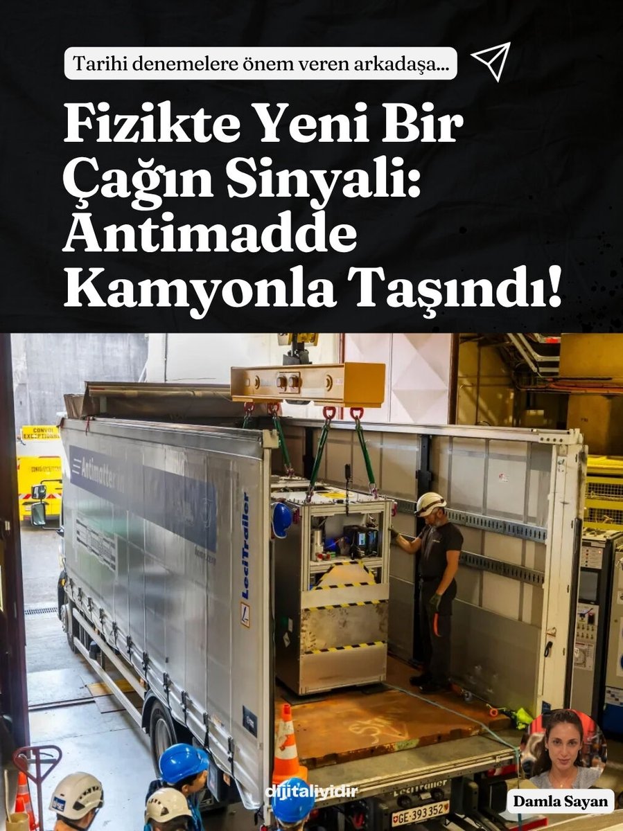 Antimadde ilk kez kamyonla taşındı.

Bilim kurgu değil, gerçek.

Bu gelişme, araştırmaları laboratuvar dışına taşıyabilir.

Fizikte yeni bir dönem başlıyor. 

Detaylar dijitaliyidir.com'da!

#dijitaliyidir #teknoloji