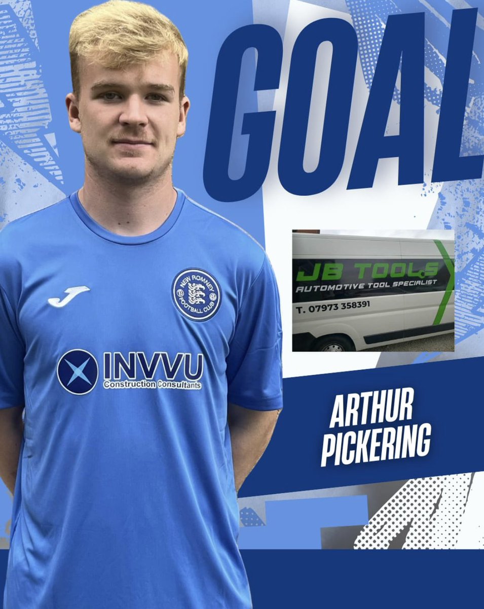 NewRomneyFC's tweet photo. A bullet header from Arthur Pickering put us 1-0 up then a lovely finish from Warren Smith put the game to bed and put the boys into a cup final on the 16th May! 

#UpTheRomney⚽️🔵⚪️ https://t.co/RXgwyMJchF