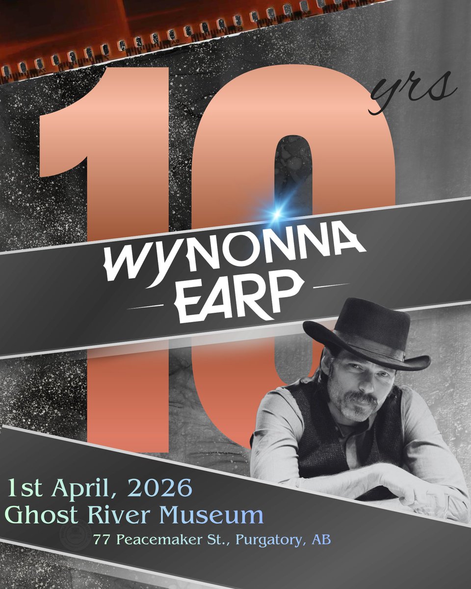 WayHaughtElf's tweet photo. Doc Holliday poster release for the Ghost River Museum to celebrate 10 years of #WynonnaEarp!

[Not an actual event]

#Earper #Earp #SYFY #Tubi @Tubi @AdamAtTubi
[Character Poster 4 of 9] https://t.co/bKv7fFn189